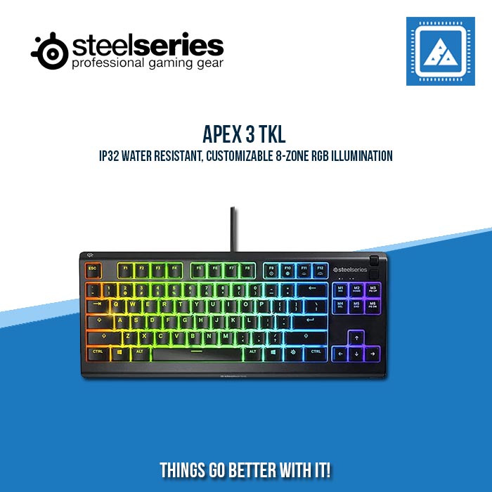 STEELSERIES APEX 3 TKL RGB MECHANICAL GAMING KEYBOARD STEELSERIES APEX 3 TKL RGB MECHANICAL GAMING KEYBOARD